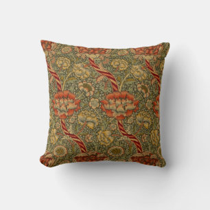 William Morris Wandle English Floral Damask Design Cushion