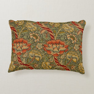 William Morris Wandle English Floral Damask Design Decorative Cushion