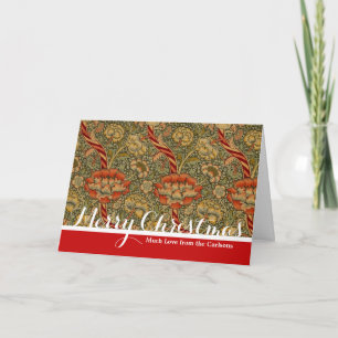 William Morris Wandle English Floral Damask Design Holiday Card