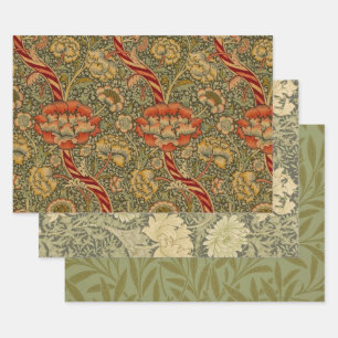 William Morris Wandle English Floral Damask Design Wrapping Paper Sheet