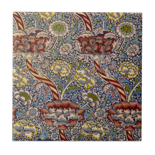 William Morris Wandle Navy Blue Floral Art Ceramic Tile