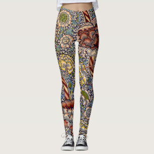 William Morris Wandle Navy Blue Floral Art Leggings