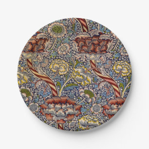 William Morris Wandle Navy Blue Floral Art Paper Plate