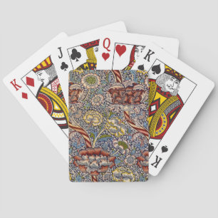 William Morris Wandle Navy Blue Floral Art Playing Cards