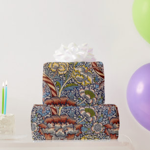William Morris Wandle Navy Blue Floral Art Wrapping Paper