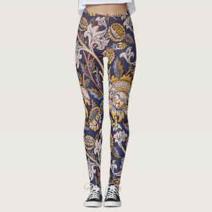 William Morris Wey Floral Arts Crafts Wallpaper Leggings