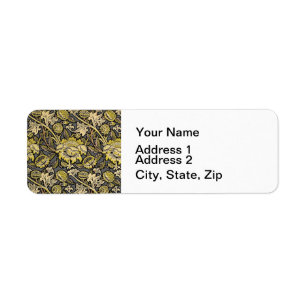 William Morris Wey Floral Arts Crafts Wallpaper Return Address Label
