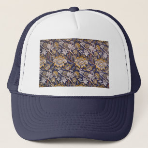 William Morris Wey Floral Arts Crafts Wallpaper Trucker Hat