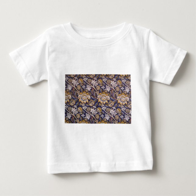 William Morris Wey Floral Wallpaper Baby T-Shirt (Front)
