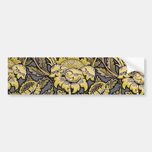 William Morris Wey Floral Wallpaper Bumper Sticker (Front)