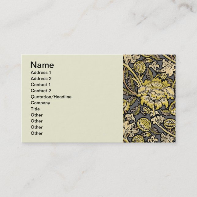 William Morris Wey Floral Wallpaper Business Card (Front)