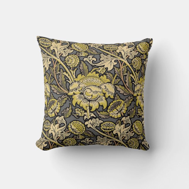 William Morris Wey Floral Wallpaper Cushion (Front)