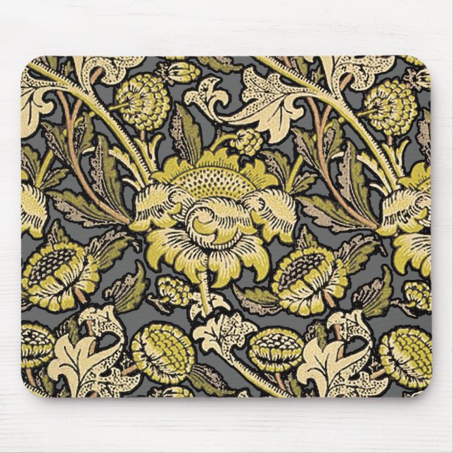 William Morris Wey Floral Wallpaper Mouse Pad (Front)