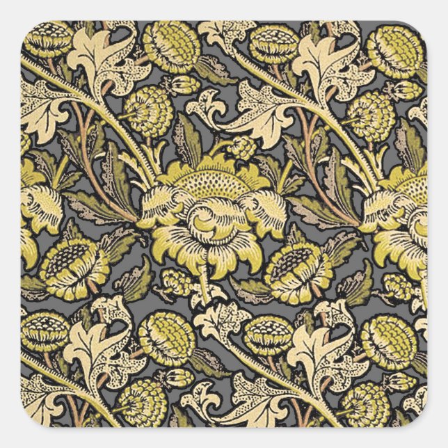 William Morris Wey Floral Wallpaper Square Sticker (Front)