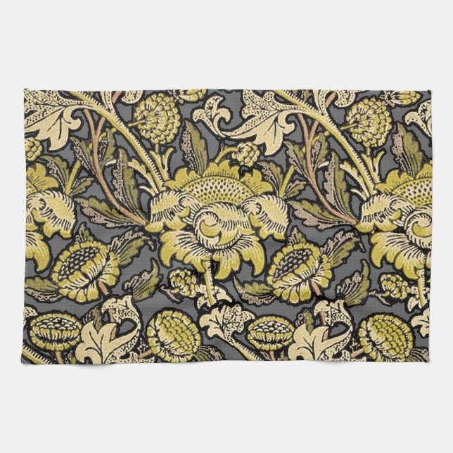 William Morris Wey Floral Wallpaper Tea Towel (Horizontal)