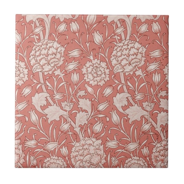 William Morris Wild Tulip Classic Victorian Design Ceramic Tile (Front)