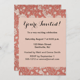 William Morris Wild Tulip Classic Victorian Design Invitation