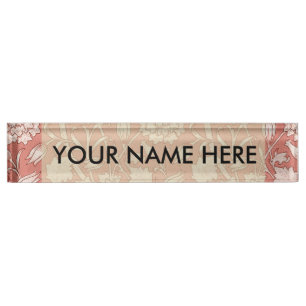 William Morris Wild Tulip Classic Victorian Design Nameplate
