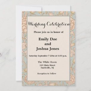 William Morris Wild Tulip Flower Floral Design Invitation