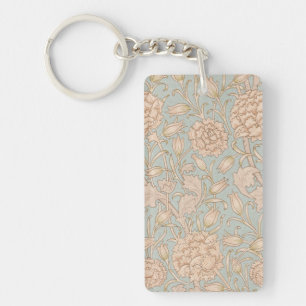 William Morris Wild Tulip Flower Floral Design Key Ring