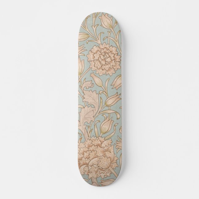 William Morris Wild Tulip Flower Floral Design Skateboard (Front)