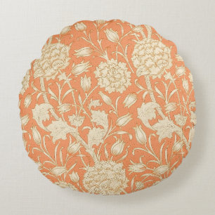 William Morris Wild Tulip Orange Floral Art Round Cushion