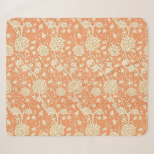 William Morris Wild Tulip Orange Floral Art Sherpa Blanket