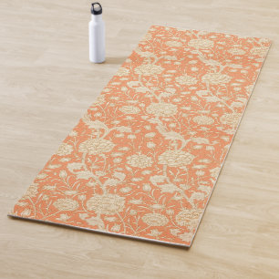 William Morris Wild Tulip Orange Floral Art Yoga Mat