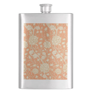 William Morris Wild Tulip Vintage Floral Pattern Hip Flask
