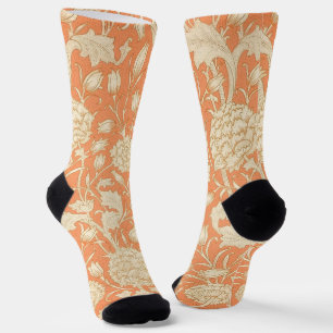 William Morris Wild Tulip Vintage Floral Pattern Socks