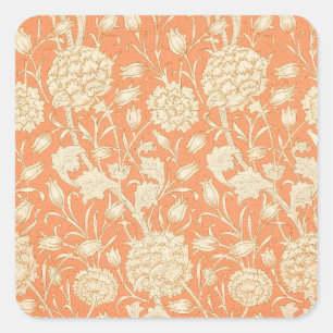 William Morris Wild Tulip Vintage Floral Pattern Square Sticker