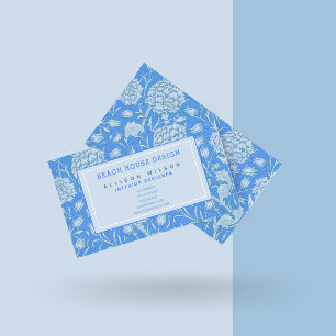 William Morris - Wild Tulips - Blue Floral Business Card