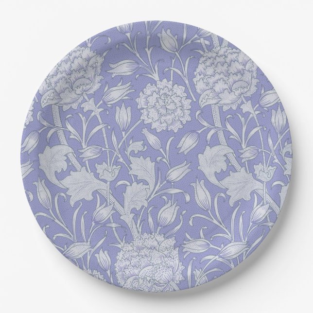 William Morris - Wild Tulips Purple Floral Pattern Paper Plate (Front)