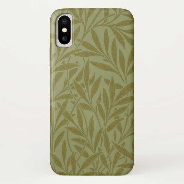 William Morris Willow Antique Green Leaf Vine Art Case-Mate iPhone Case (Back)