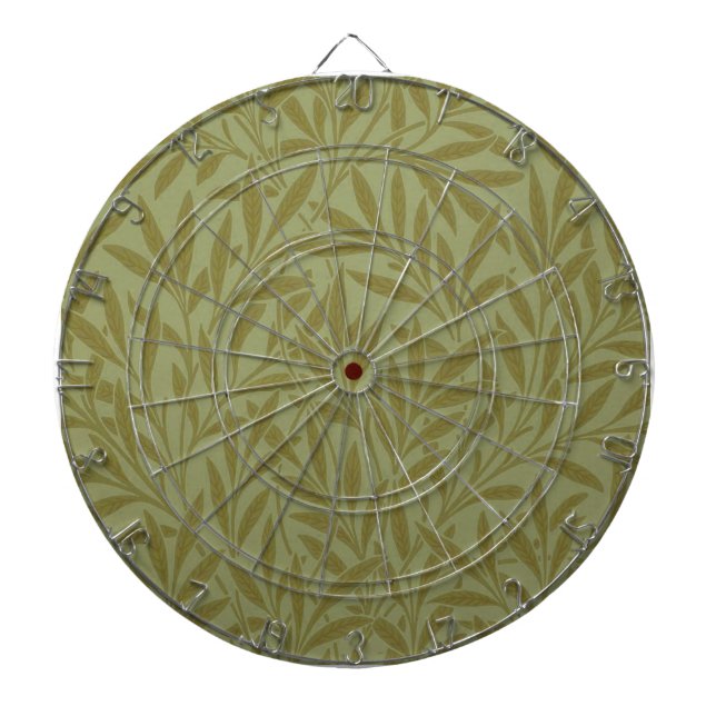 William Morris Willow Antique Green Leaf Vine Art Dartboard (Front)