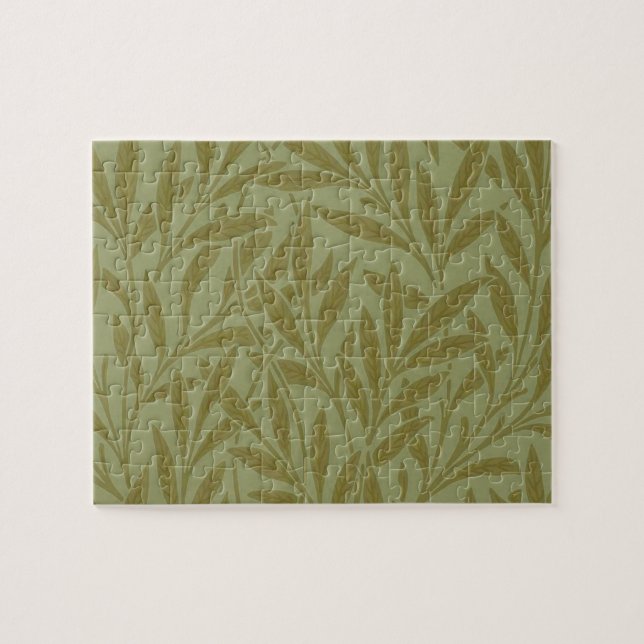 William Morris Willow Antique Green Leaf Vine Art Jigsaw Puzzle (Horizontal)