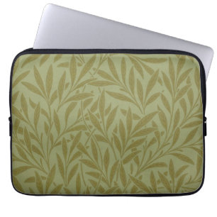 William Morris Willow Antique Green Leaf Vine Art Laptop Sleeve