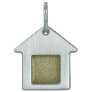 William Morris Willow Antique Green Leaf Vine Art Pet Tag
