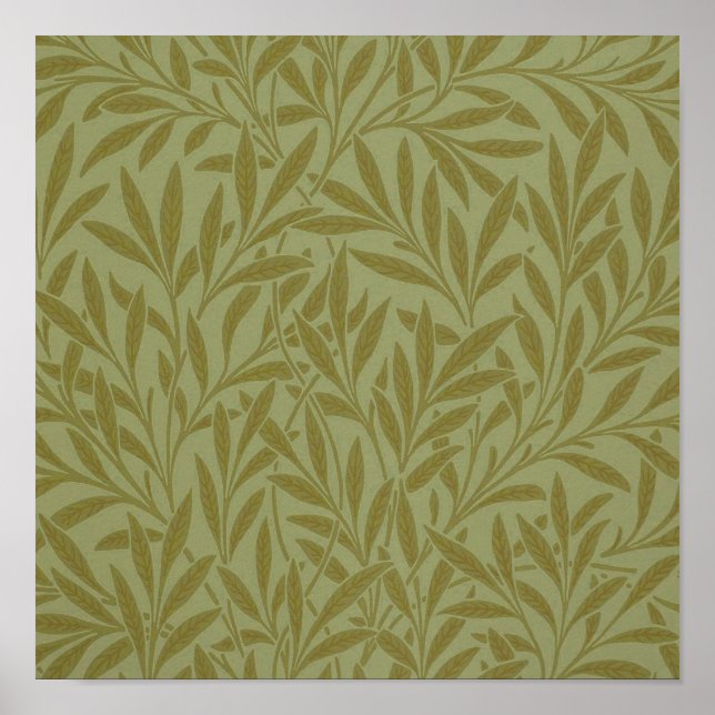 William Morris Willow Antique Green Leaf Vine Art Poster (Front)
