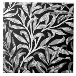 William Morris Willow Bough, Black, White & Grey Tile