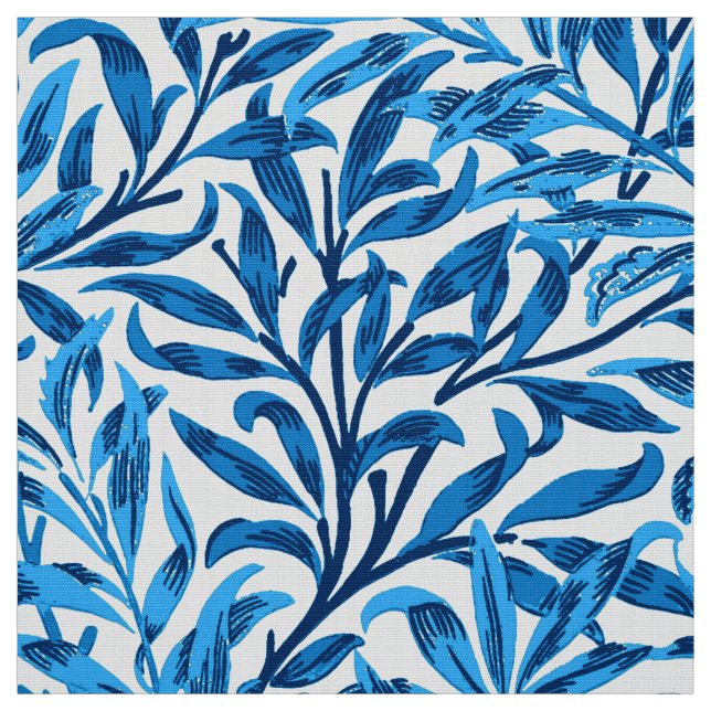 William Morris Willow Bough, Cobalt Blue & White Fabric (Swatch)