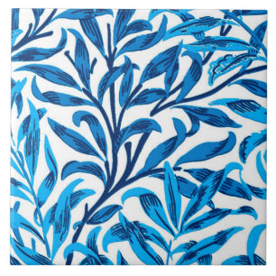 William Morris Willow Bough, Cobalt Blue & White Tile