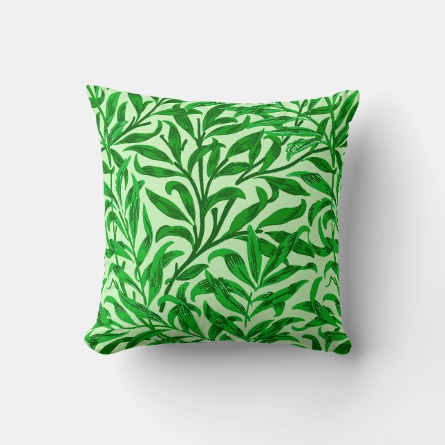 William Morris Willow Bough, Emerald Green Cushion (Front)