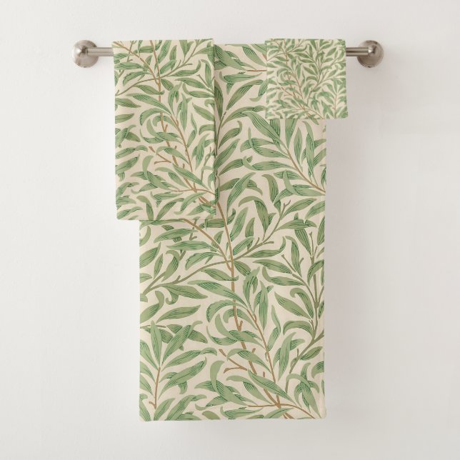 William Morris Willow Bough Garden Flower Classic Bath Towel Set (Insitu)