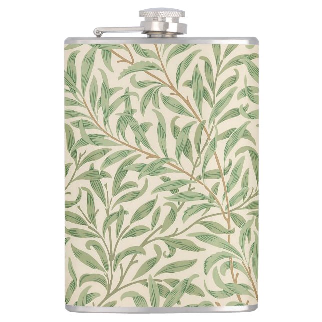 William Morris Willow Bough Garden Flower Classic Hip Flask (Front)