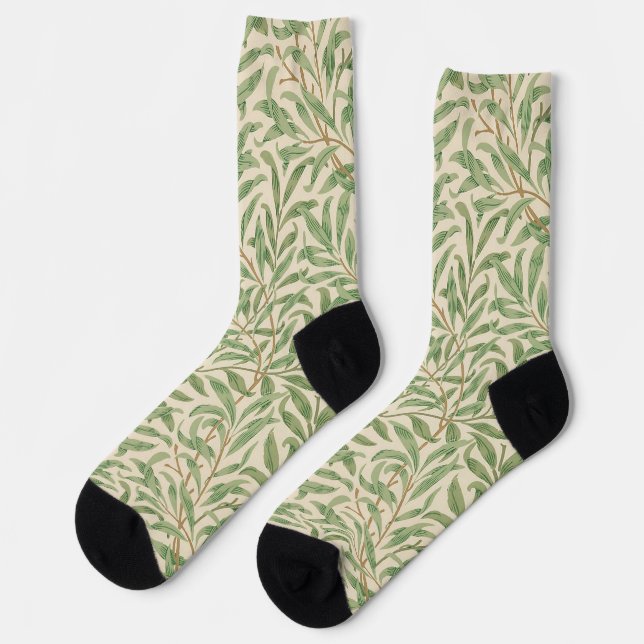 William Morris Willow Bough Garden Flower Classic Socks (Left)