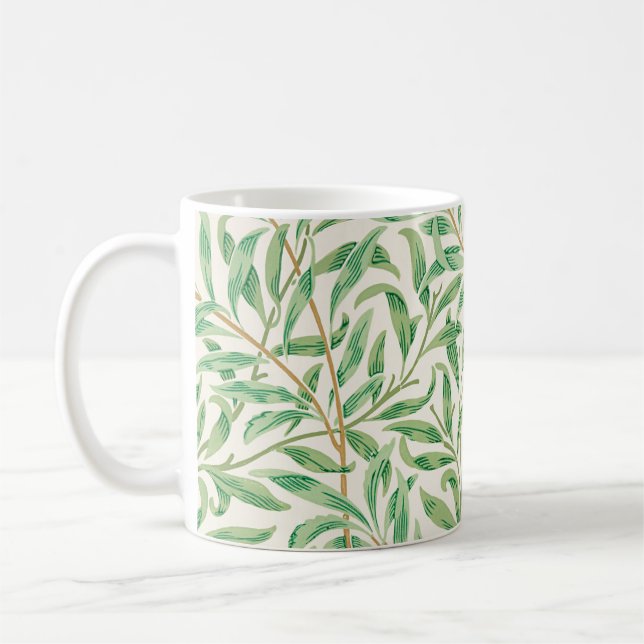 William Morris Willow bough Print Throw Pillow Coffee Mug (Left)