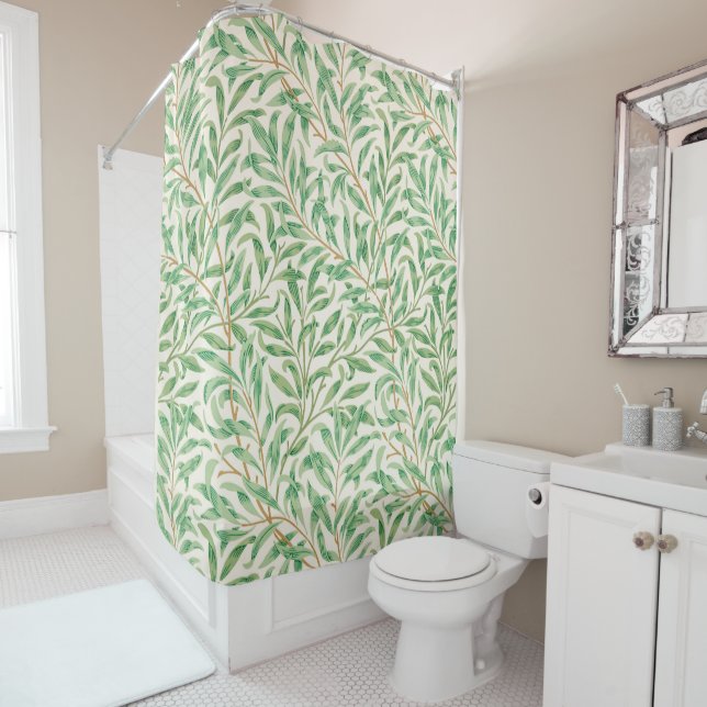 William Morris. Willow Bough. Shower Curtain (In Situ)