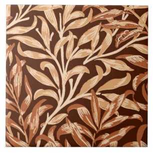 William Morris Willow Bough, Taupe and Brown Tile