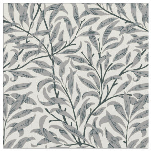 William Morris willow branches grey pattern art Fabric